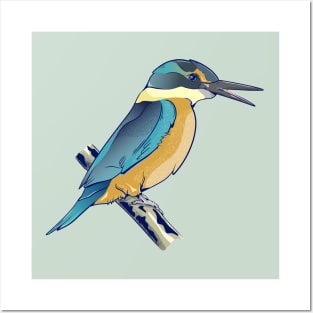 Sacred kingfisher Kōtare Posters and Art